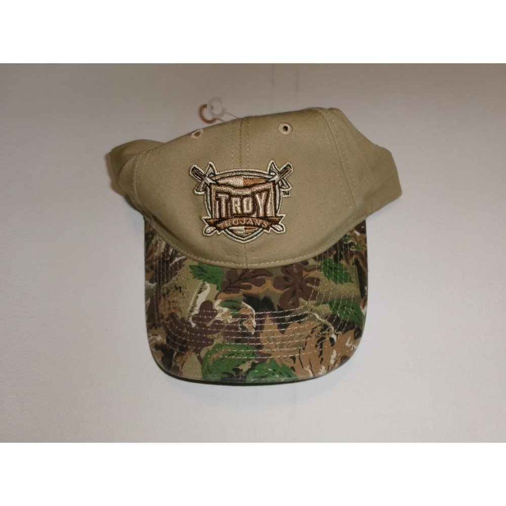 TROY TROJANS CAMO  SURF SKATE BEACH GOLF   SNAPBACK Y2K 00S HAT CAP VINTAGE S1